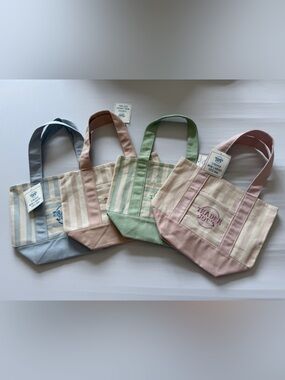 Trader Joe’s Striped Mini Canvas Tote Bags - Set of Four